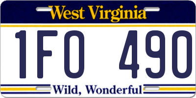 WV license plate 1FO490