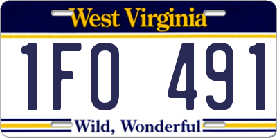 WV license plate 1FO491