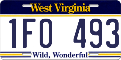 WV license plate 1FO493