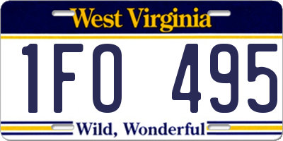 WV license plate 1FO495