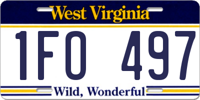 WV license plate 1FO497