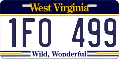 WV license plate 1FO499