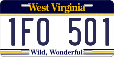 WV license plate 1FO501