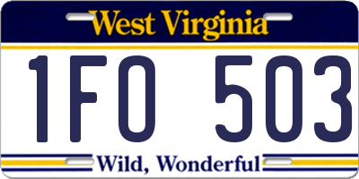 WV license plate 1FO503