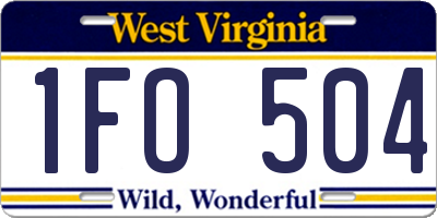 WV license plate 1FO504