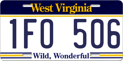 WV license plate 1FO506