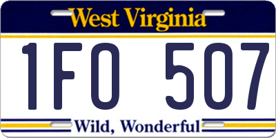 WV license plate 1FO507