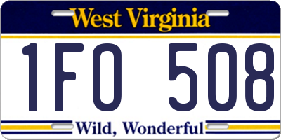 WV license plate 1FO508
