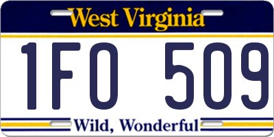 WV license plate 1FO509