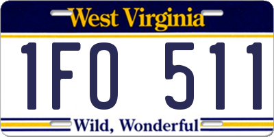 WV license plate 1FO511