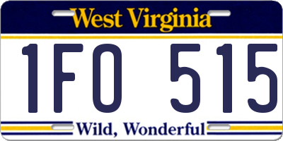 WV license plate 1FO515
