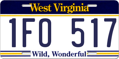 WV license plate 1FO517