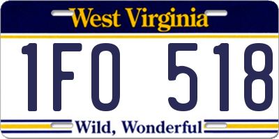 WV license plate 1FO518