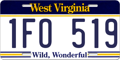 WV license plate 1FO519