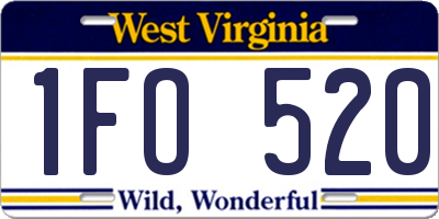 WV license plate 1FO520