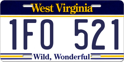 WV license plate 1FO521