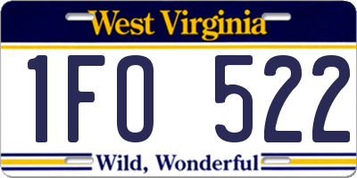 WV license plate 1FO522