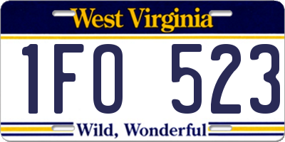 WV license plate 1FO523
