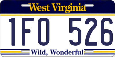 WV license plate 1FO526
