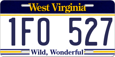 WV license plate 1FO527