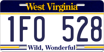 WV license plate 1FO528