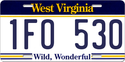 WV license plate 1FO530
