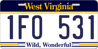 WV license plate 1FO531