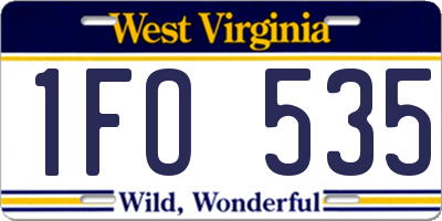 WV license plate 1FO535
