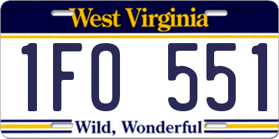 WV license plate 1FO551