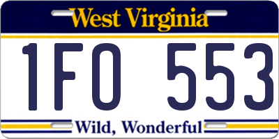 WV license plate 1FO553