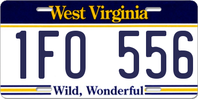 WV license plate 1FO556