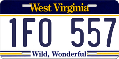 WV license plate 1FO557