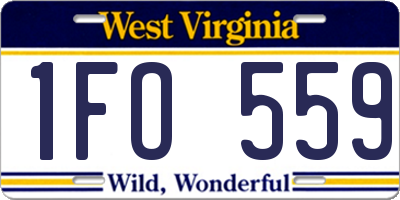 WV license plate 1FO559