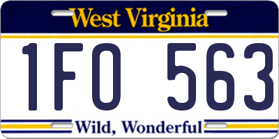 WV license plate 1FO563