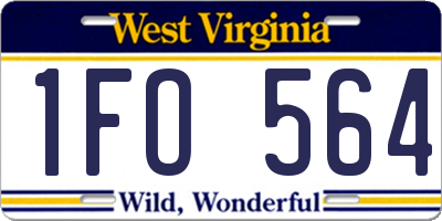 WV license plate 1FO564