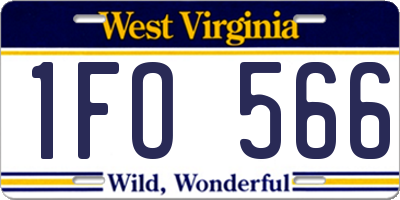 WV license plate 1FO566