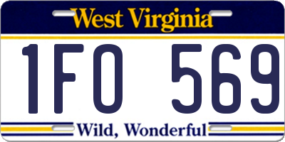 WV license plate 1FO569