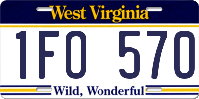 WV license plate 1FO570
