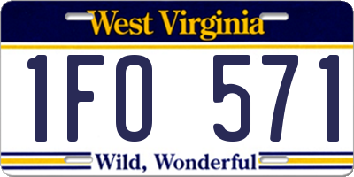 WV license plate 1FO571