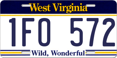 WV license plate 1FO572