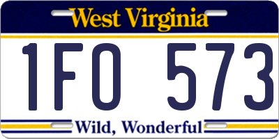 WV license plate 1FO573