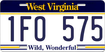WV license plate 1FO575