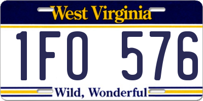 WV license plate 1FO576
