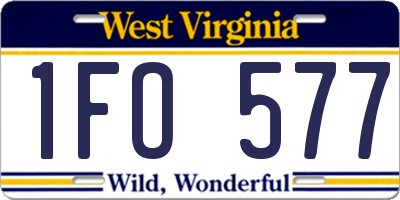 WV license plate 1FO577