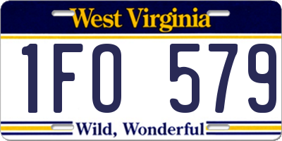 WV license plate 1FO579