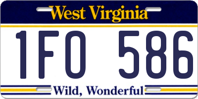 WV license plate 1FO586