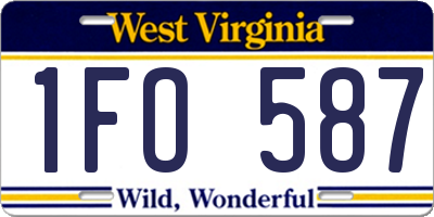 WV license plate 1FO587