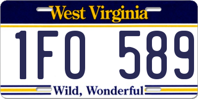 WV license plate 1FO589