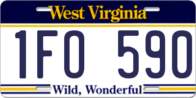 WV license plate 1FO590