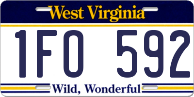 WV license plate 1FO592